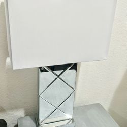 Set Of Two Mirrowed Lamps! Beautiful !! Like New Pristine Condition . Sold As Set
