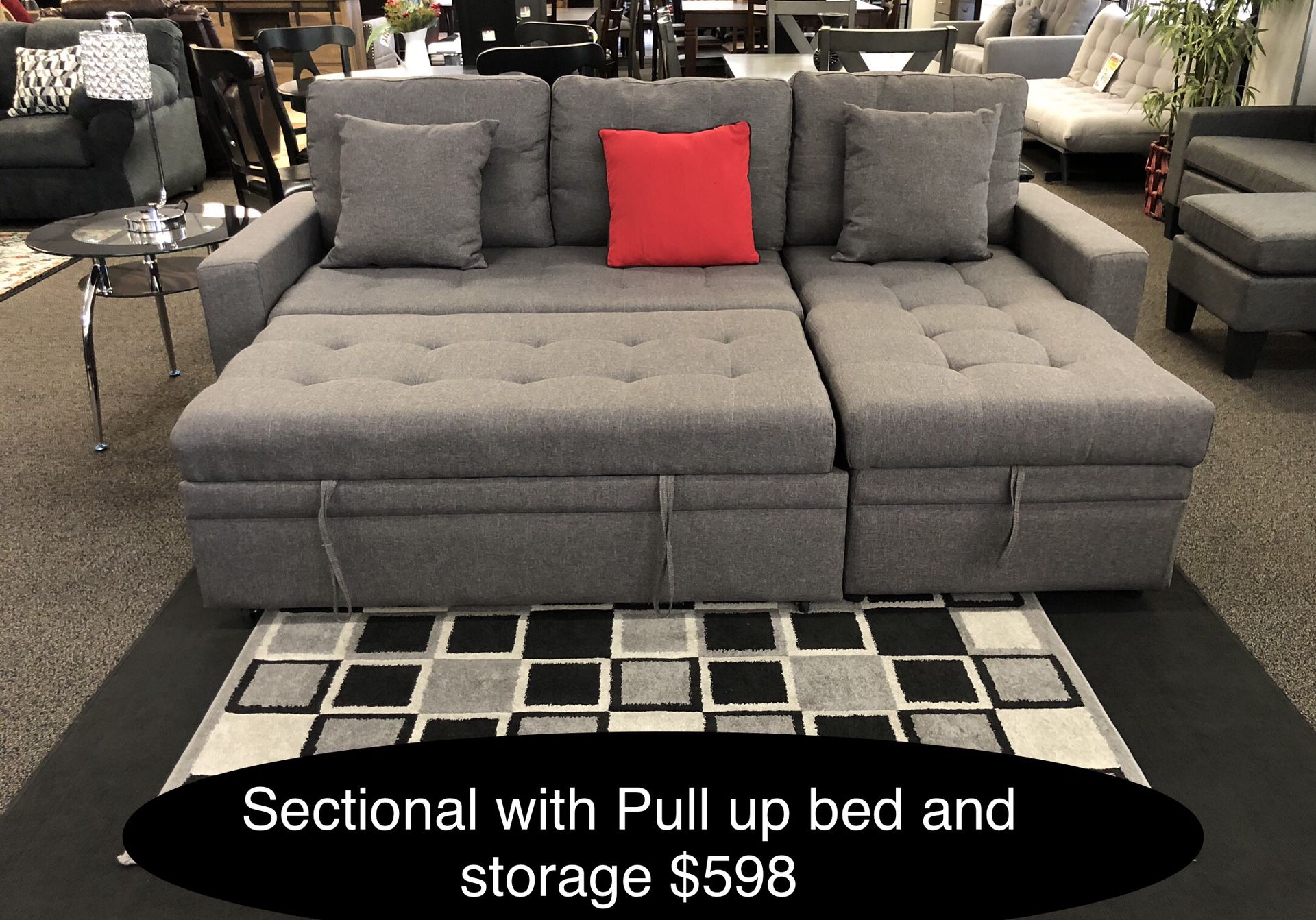 New Beautiful Sectional Sleeper With Storage 