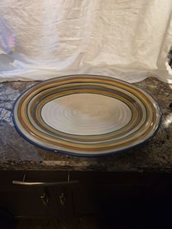 Vintage Tabletops Gallery "Los Colores" 16” Large Oval Serving Platter