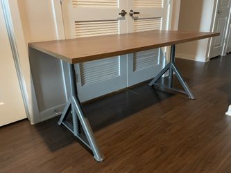 Large, brown IKEA desk