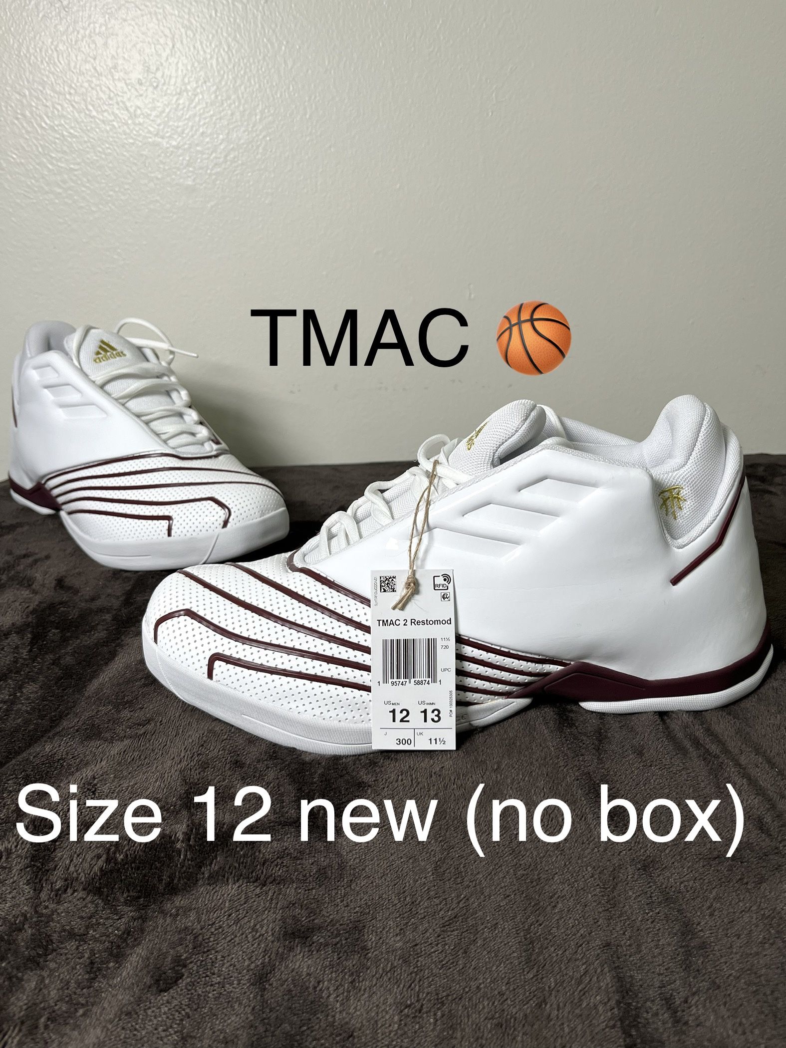 Sz 12 Adidas Tracy McGrady TMAC 2 Restomod White Basketball Shoes
