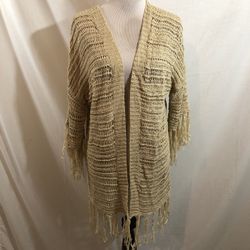 Umgee Beige Loose Knit Open Front Sweater - Womens M/L, NWT