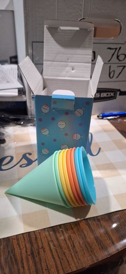 Colorful Plastic Snow Cone Cups Set