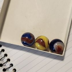 Eight Akro And MF Christensen Oxblood Marbles. Very Rare In Mint Condition