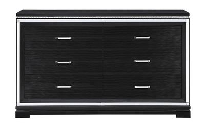 Black six drawers dresser