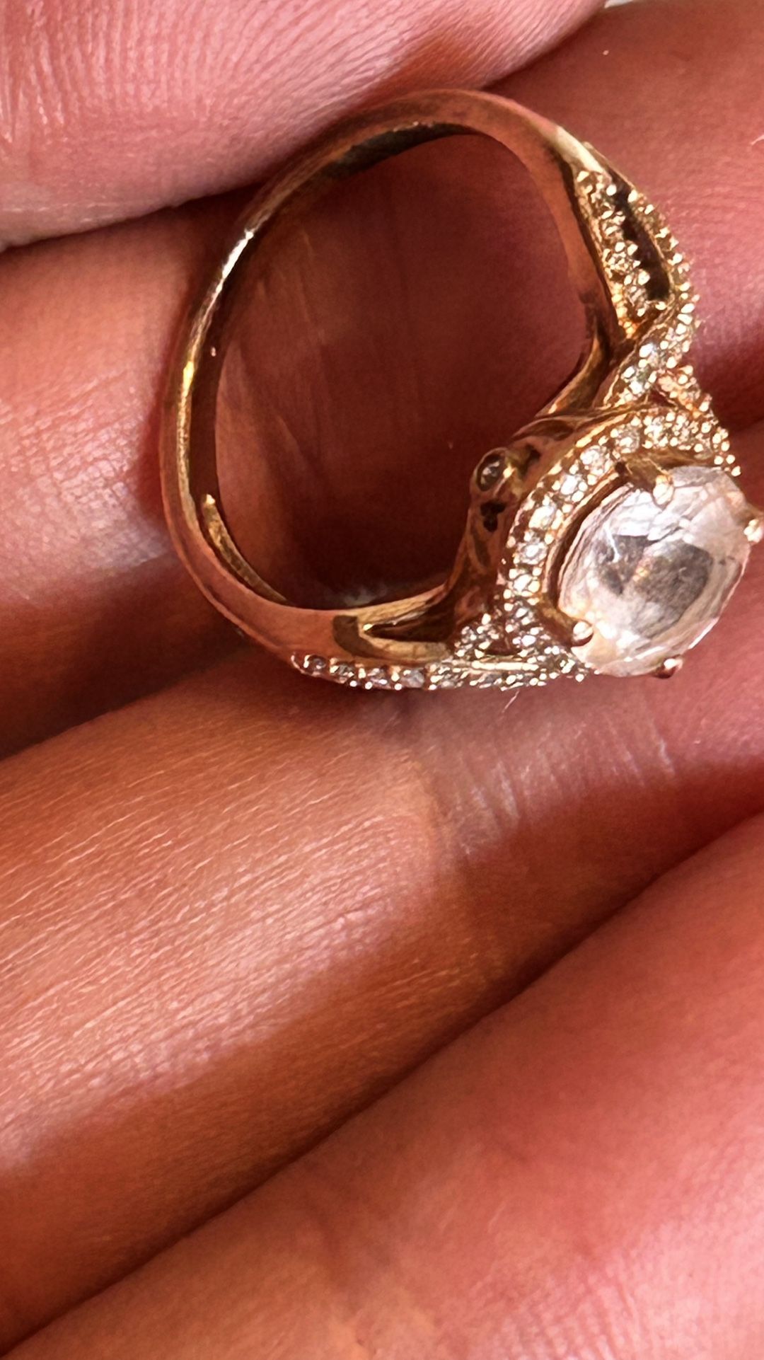 10k Solid Gold With Morganite And Diamonds 2.5gr