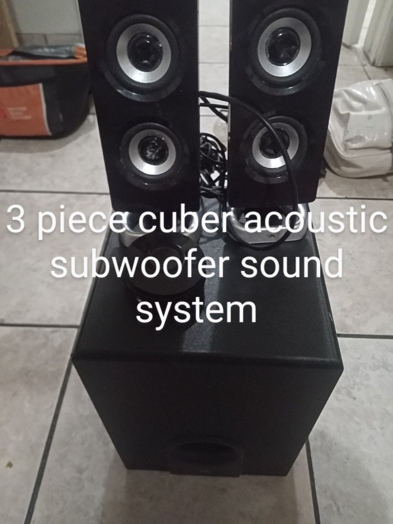 3 Piece Cyber Acoustic Subwoofer Sound System