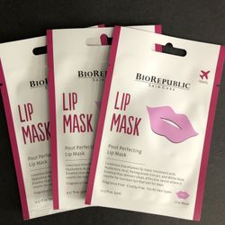 3 BioRepublic Pout Perfecting Lip MaskBioCellulose Repair W/Hyaluronic Acid.  