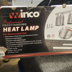 Winco Freestanding Commercial Food Heat Lamp, 3 Position, 2 Bulb