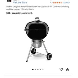 weber original kettle premium charcoal grill 