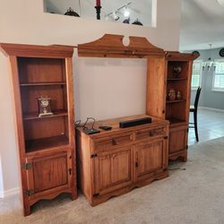 Estate Sale- Solid Wood Country Style TV Entertainment Center