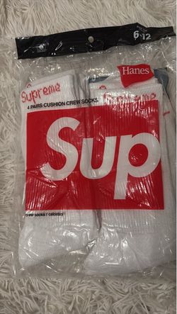 Supreme x Hanes Cushion Crew Socks 4-pair