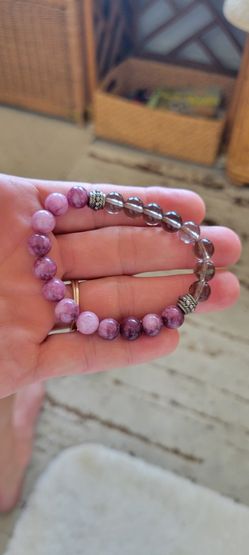 Lepidolite & Smokey Quartz Bracelet 