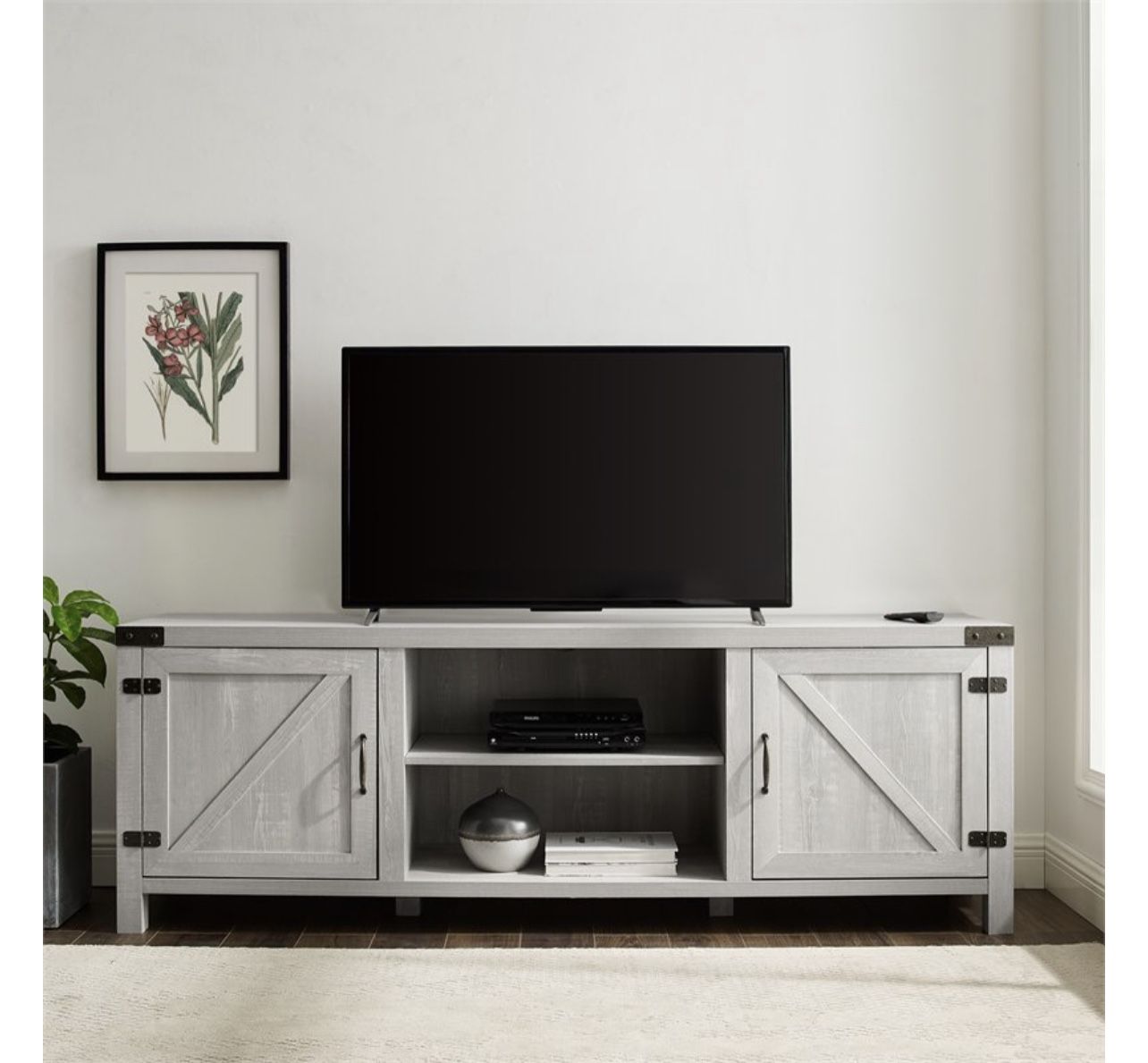 Walker Edison 70" Modern Engineered Wood TV Stand in Stone Gray