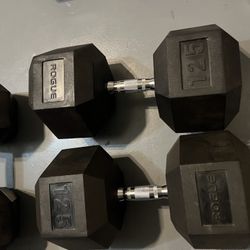 Rogue 125 Rubber Hex Dumbbell Set 