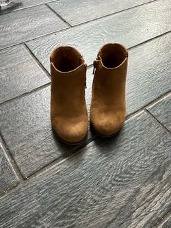 Tan Suede Toddler Ankle Boots