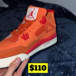 Orange and Red Jordan 4s