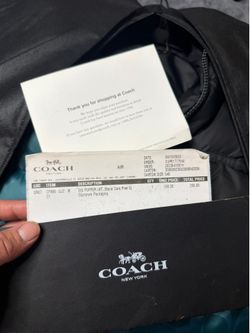 Coach dark pine and black puffer jacket size Medium