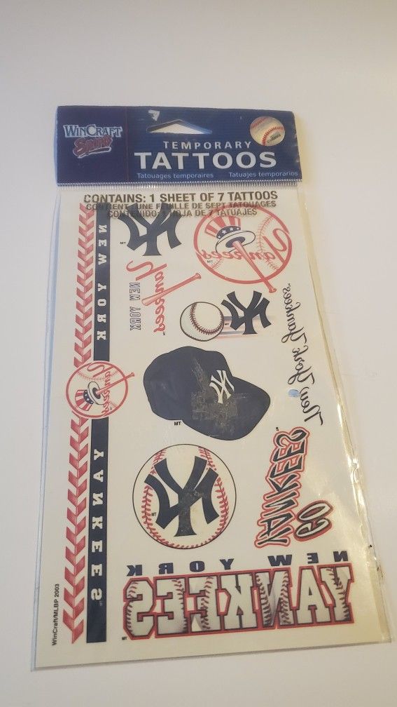7 New York Yankees Temporary Tattoos