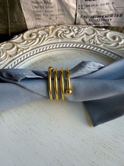 Gold Spiral Napkin Rings Set of 10