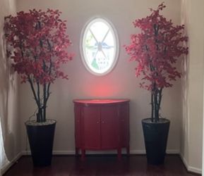 Red Faux Trees x 2