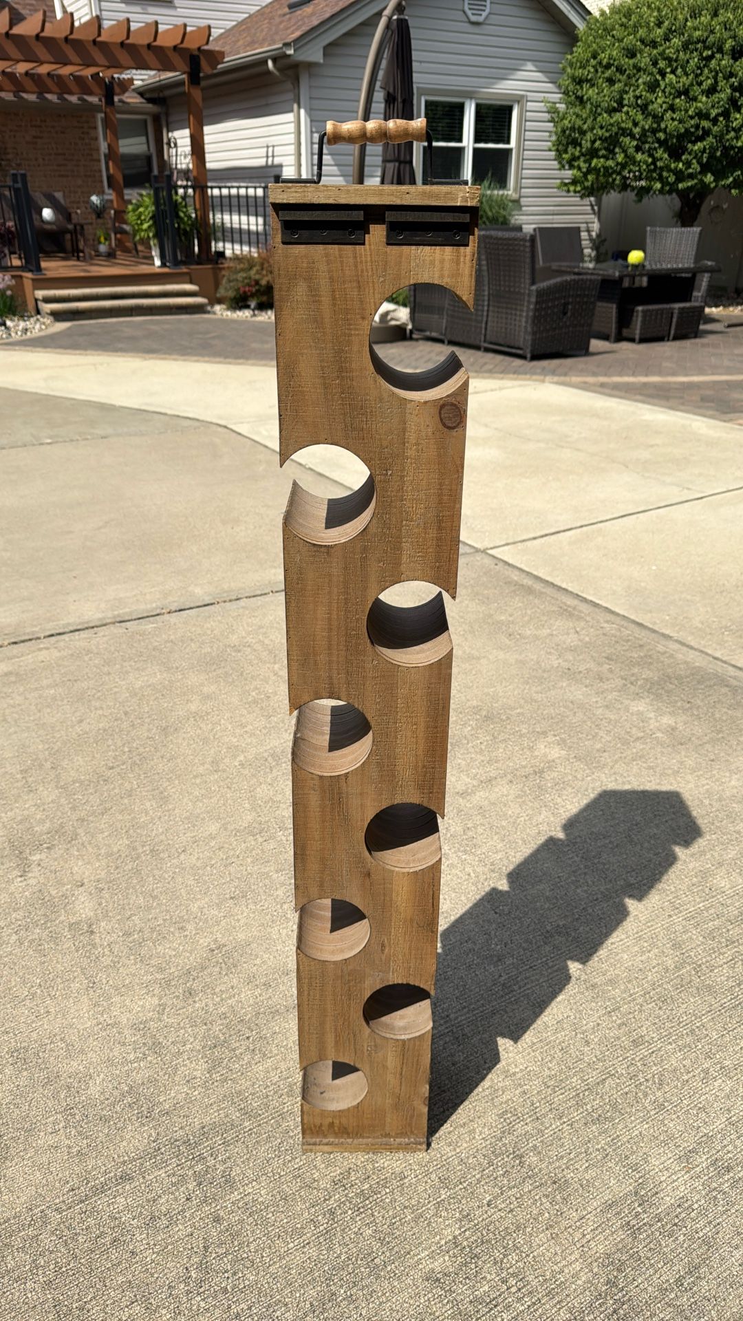Wood Wine Champagne Rack Tower NEW