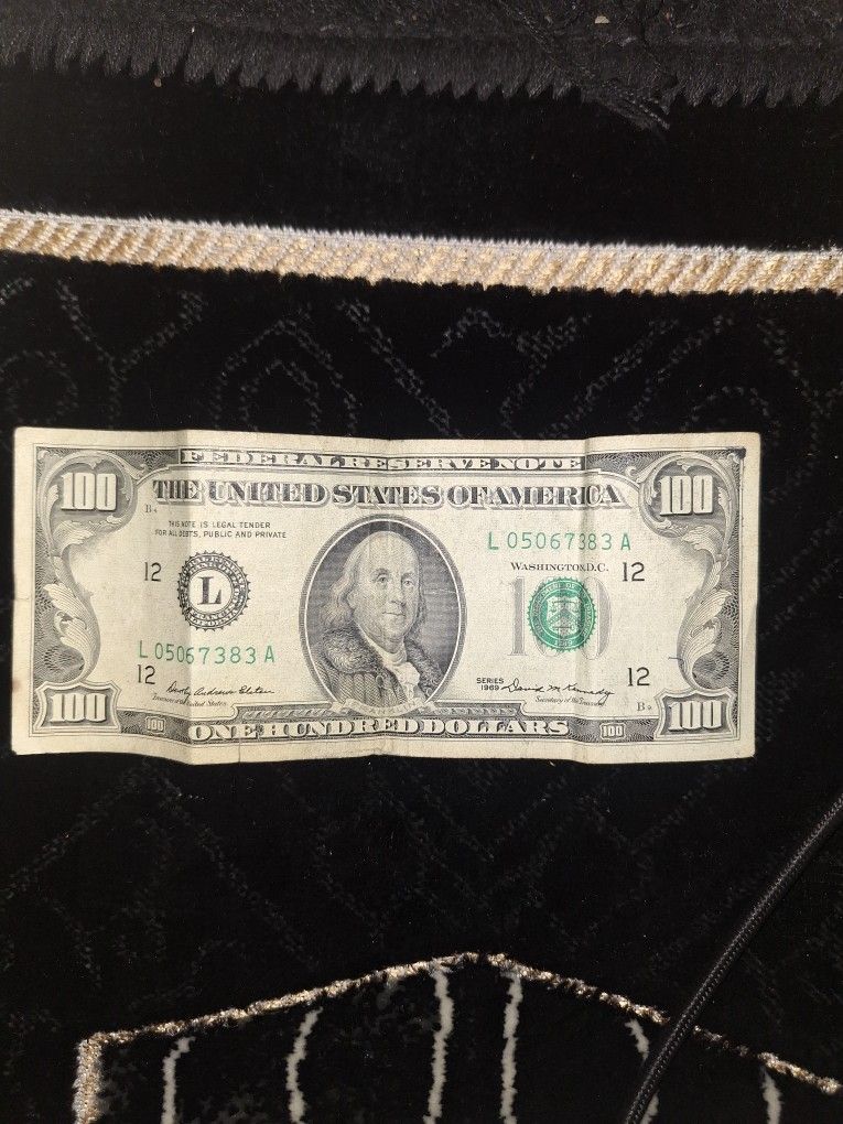 1969 Old Bill Of $100