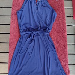 WHBM royal blue halter Dress size Small