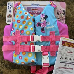 SwimWays Disney Minnie Mouse Life Jacket, for Kids 33-55 lbs
