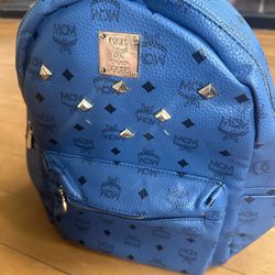 MCM Visetos “Sprinkled” Stud Royal Blue Munchen Backpack