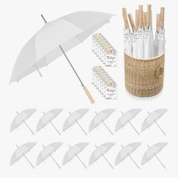 wedding, Funeral Outside Event- Umbrellas 41 inch wide. Set of 19 pieces, wood handles. All new.