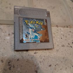 Nintendo Game Boy Color cartridge for Pokemon Silver Version.