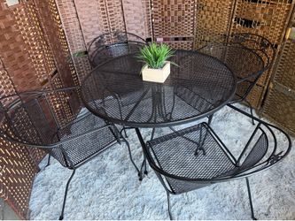 Wrought Iron Patio Table and 4 Chairs