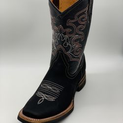 Western Rodeo Leather Square Toe Boots