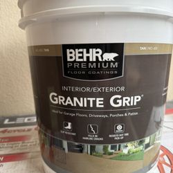 BEHR PREMIUM 5 Gal. Tan Granite Grip Decorative Flat Interior/Exterior Concrete Floor Coating