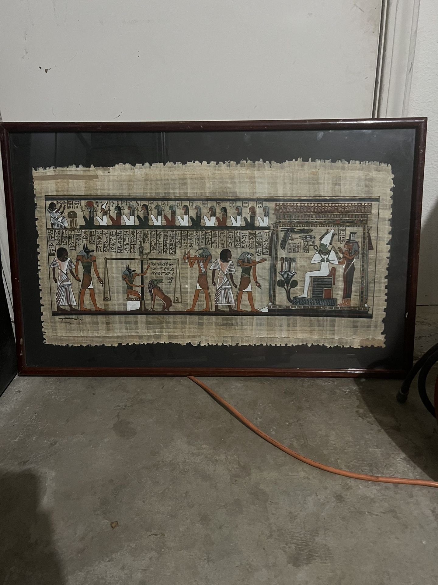 EGYPTIAN PAPYRUS PAPER HANDMADE WALL ART FRAMED