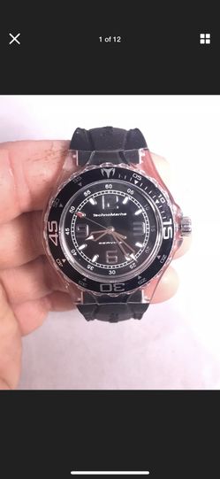 Rare Techno Marine Womens Service Watch Clear Rubber New Battery “NFS” Model