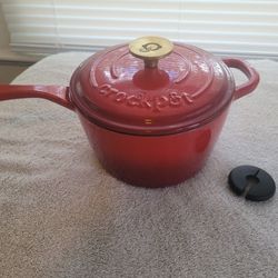 Crockpot Enameled Cast Iron 3 Qt Saucepan 