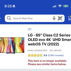 LG - 65" Class C2 Series OLED evo 4K UHD Smart webOS TV 