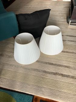 2 White Pleated Drum Lamp Shades (Set of 2)