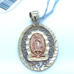 14KT Tri Color Gold Virgin Mary Pendant 3.00g 187833/2