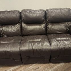 Brown Leather Recliner Couch