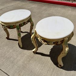 2” Marble-Top End Tables