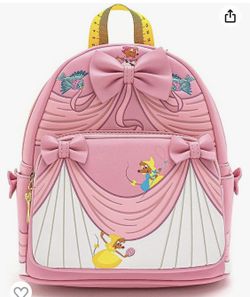 NEW Loungefly Cinderella 70th anniversary dress pink bow mini backpack NEW disney  