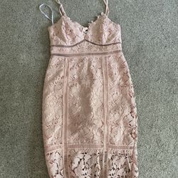 Bardot Pink Lace Dress 