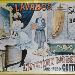 Vintage French Art Nouveau Advertisement Glass Framed Reproduction