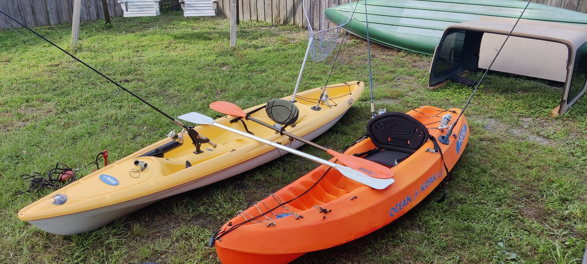 Kayaks For Sale $500 OBO, Pelican Eclipse 116 Deluxe & Ocean Kayak Frenzy.