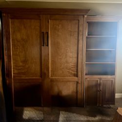 Murphy Wall Bed With Bookcase And Side Desk Table