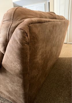 Brown leather couch