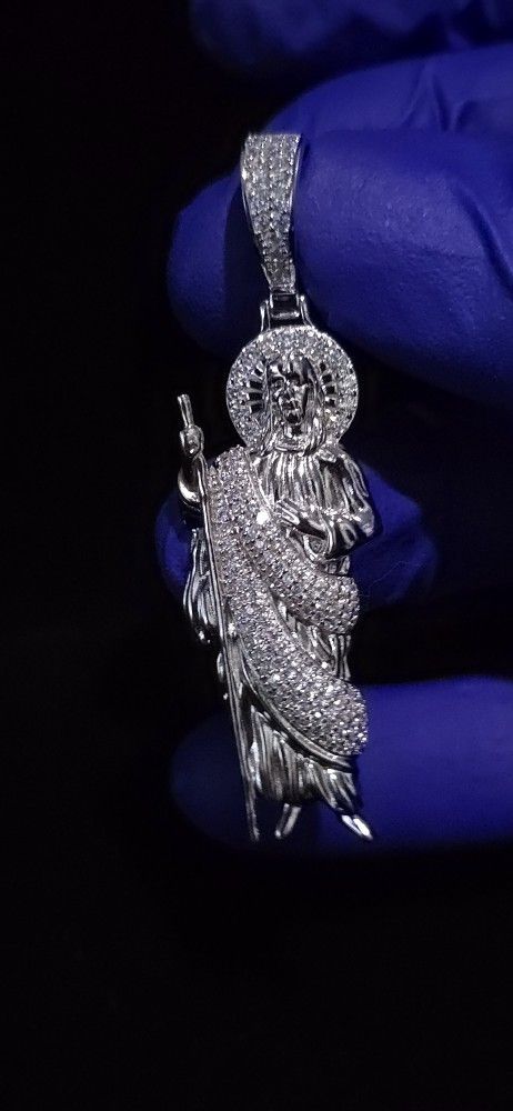 925 Italian Silver San Judas Pendant